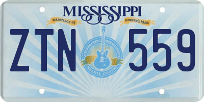 MS license plate ZTN559