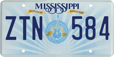 MS license plate ZTN584
