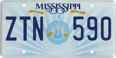MS license plate ZTN590