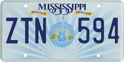 MS license plate ZTN594