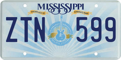 MS license plate ZTN599