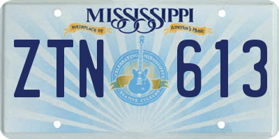 MS license plate ZTN613