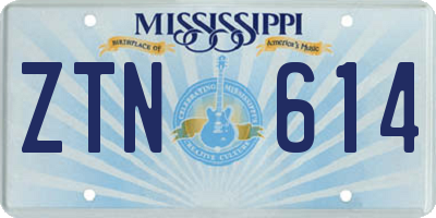 MS license plate ZTN614