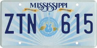 MS license plate ZTN615