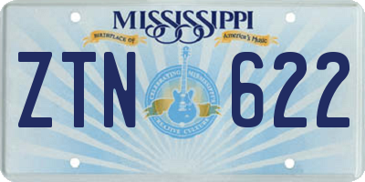 MS license plate ZTN622