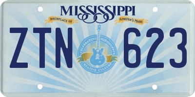 MS license plate ZTN623