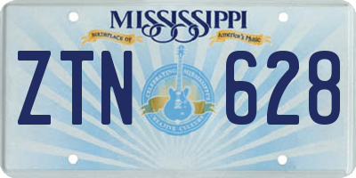 MS license plate ZTN628