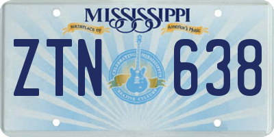 MS license plate ZTN638