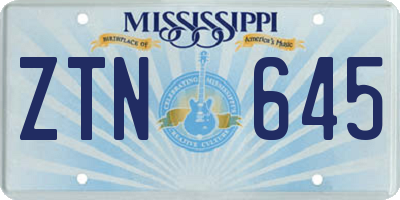 MS license plate ZTN645