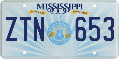 MS license plate ZTN653
