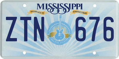 MS license plate ZTN676