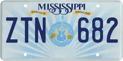 MS license plate ZTN682