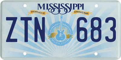 MS license plate ZTN683