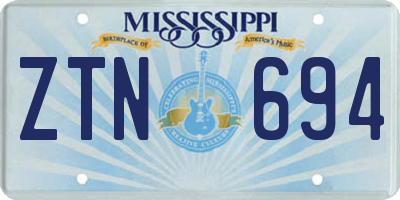 MS license plate ZTN694