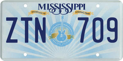 MS license plate ZTN709