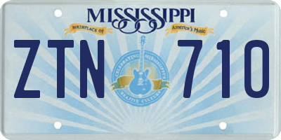 MS license plate ZTN710