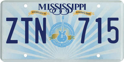 MS license plate ZTN715