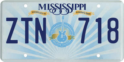 MS license plate ZTN718