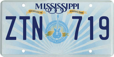 MS license plate ZTN719