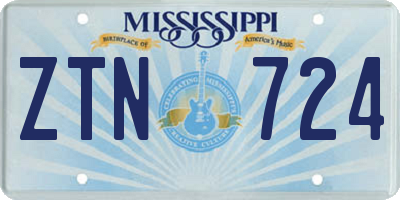 MS license plate ZTN724