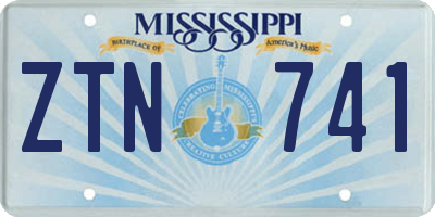 MS license plate ZTN741