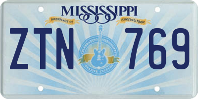MS license plate ZTN769