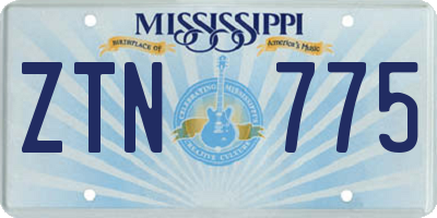 MS license plate ZTN775