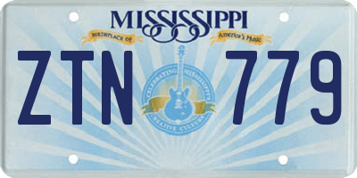 MS license plate ZTN779