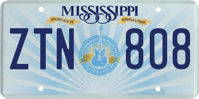 MS license plate ZTN808