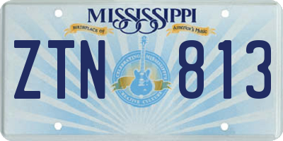 MS license plate ZTN813