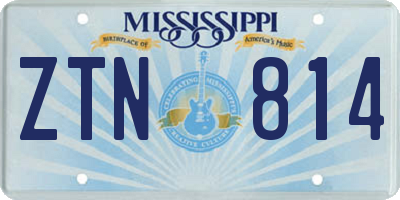 MS license plate ZTN814
