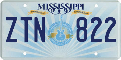 MS license plate ZTN822