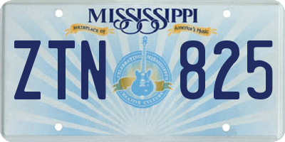 MS license plate ZTN825