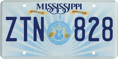 MS license plate ZTN828