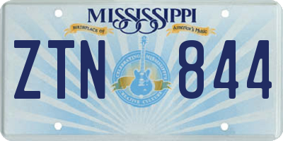 MS license plate ZTN844