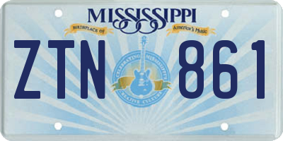 MS license plate ZTN861