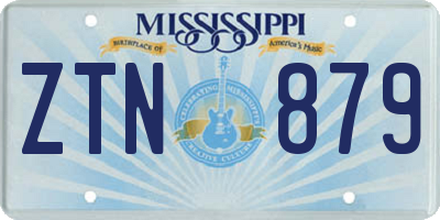 MS license plate ZTN879