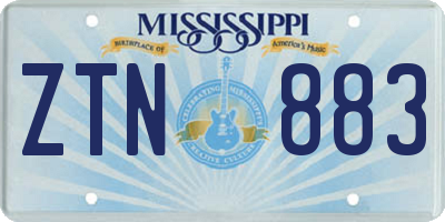 MS license plate ZTN883