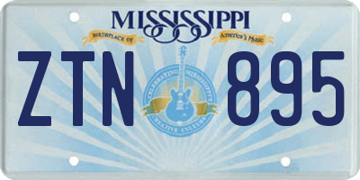 MS license plate ZTN895