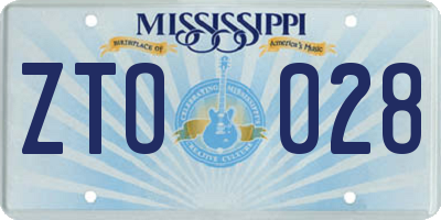MS license plate ZTO028