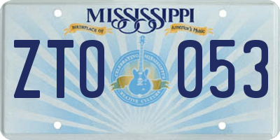 MS license plate ZTO053