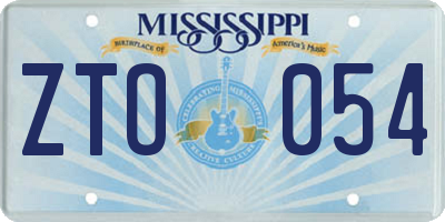 MS license plate ZTO054
