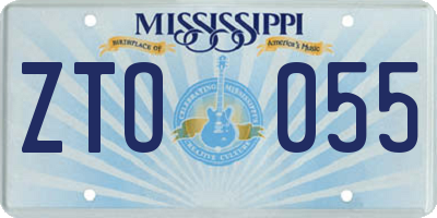 MS license plate ZTO055