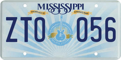 MS license plate ZTO056