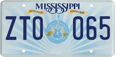 MS license plate ZTO065