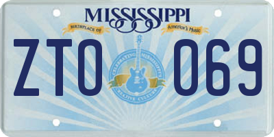 MS license plate ZTO069