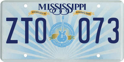 MS license plate ZTO073