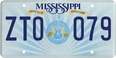 MS license plate ZTO079