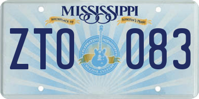 MS license plate ZTO083