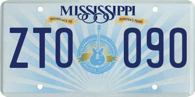 MS license plate ZTO090
